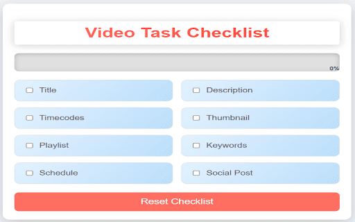 TM Video CheckList