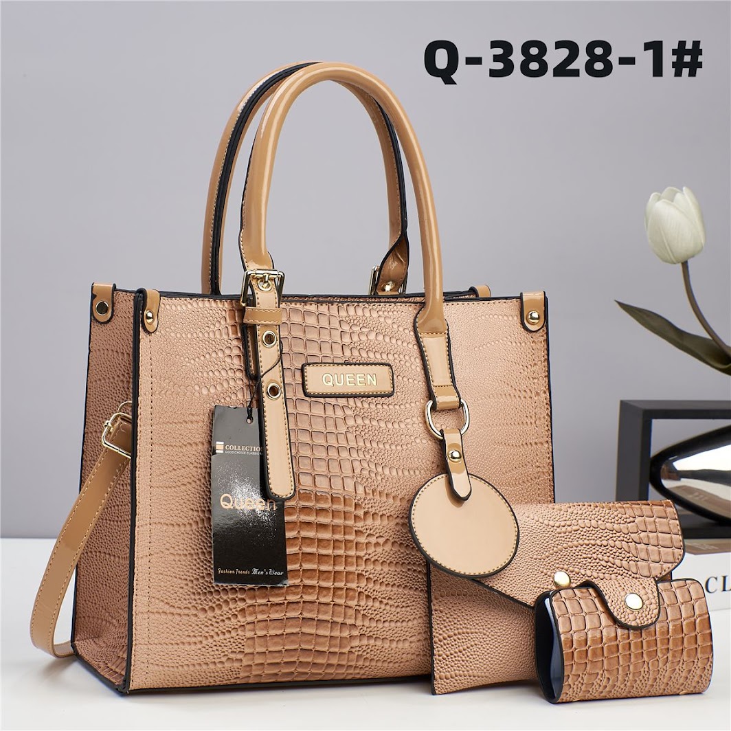 Queen Fashion Crocodile Grain Hot Trendy Classic Design 3 in 1 Purse ...