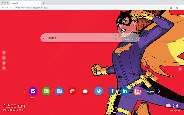 Bat Girl New Tab Page HD Wallpapers Themes