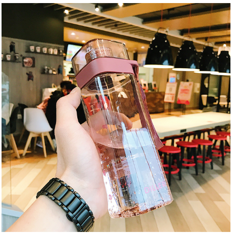 Title 1, Creative Square Cup Portable Student Cup for Be...