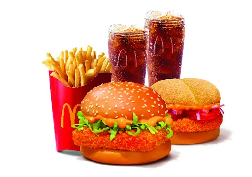 McSpicy Paneer Burger + Fries (L) + 2 Coke + McAloo Tikki Burger