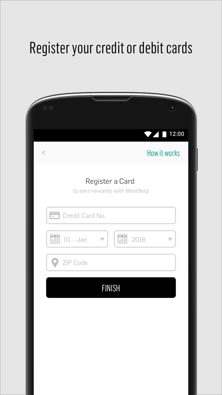 Westfield Rewards Screen 2