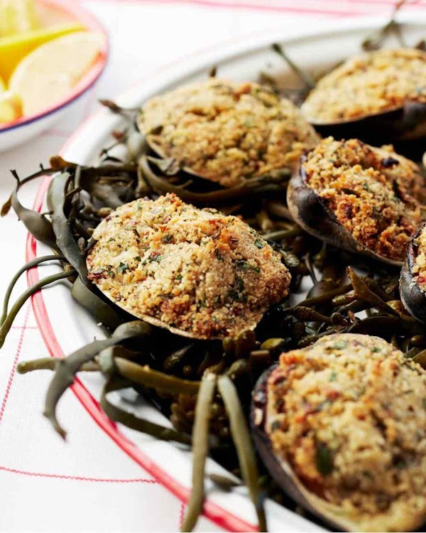 Baked Clams Stuffed Oreganata - 2 Sisters Recipes by Anna and Liz