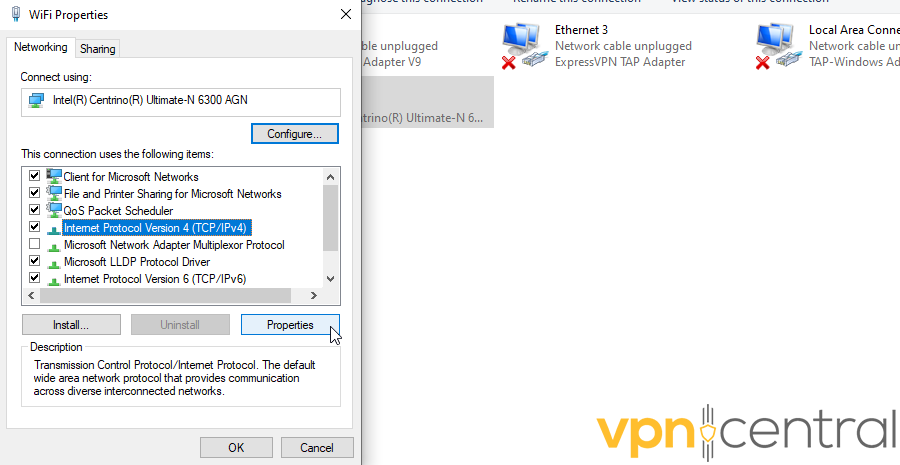 Internet Protocol Version 4 (TCIP/IPv4), Properties