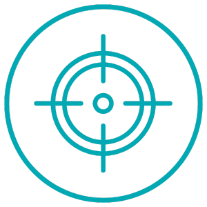 an icon of a crosshairs target