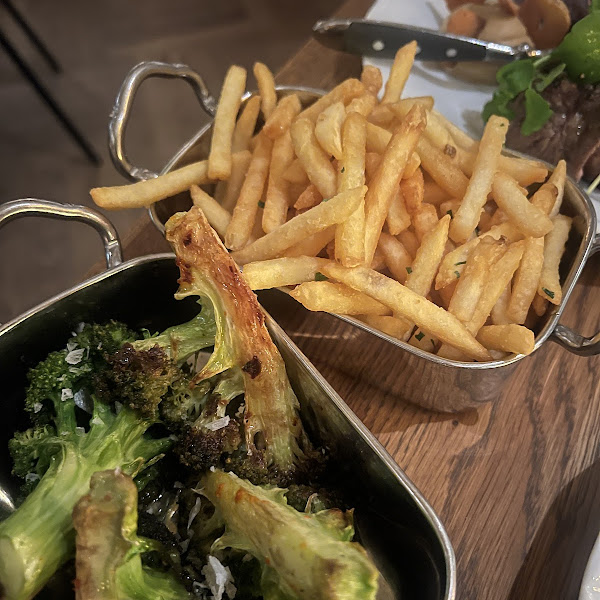 Broccoli and fries