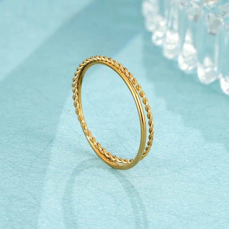 Title 6, Twisted Double Layer Thin Ring in niche stijl, ...