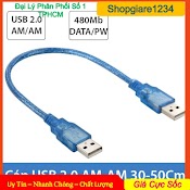 [Mã Elflash3 Hoàn 10K Xu Đơn 20K] Cáp Usb Link - Dây Usb 2 Đầu Đực 2.0/ 3.0 (Màu Xanh) - Loại Tốt