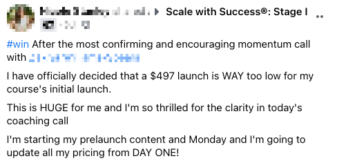 Scale with Success® by Caitlin Bacher: Results