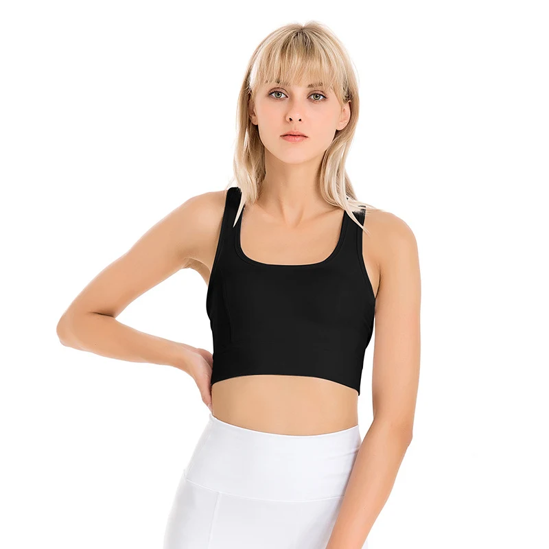 Reggiseno sportivo Yoga, tipo gilet, antiurto, con supporto, traspirante, senza ferretto, ad asciugatura rapida, confortevole.