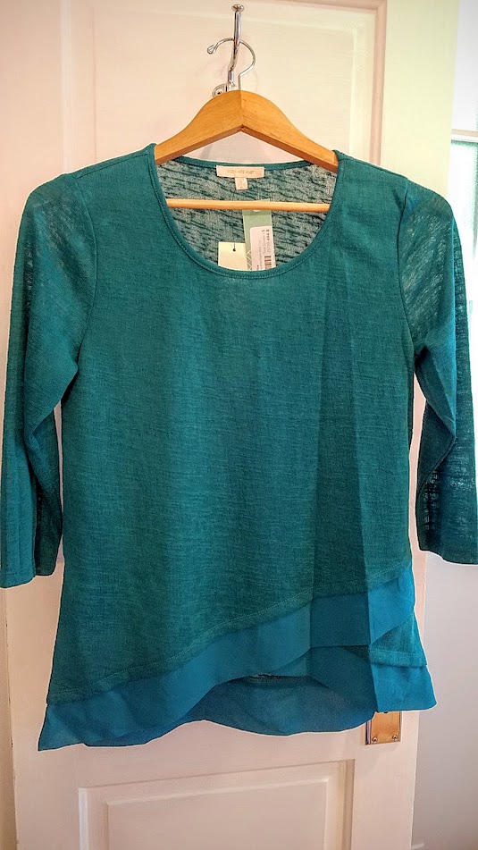 September Stitch Fix Box, Skies Are Blue Kendruh Layered Hem Knit Top