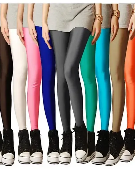 2022 New Spring Autume Solid Candy Neon Leggings for Wome... - 0