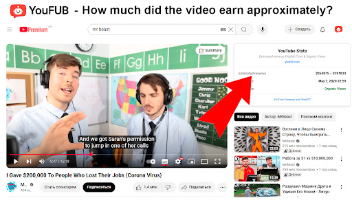 YouTube Statistik: Pendapatan, Waktu Publikasi & Tampilan Organik