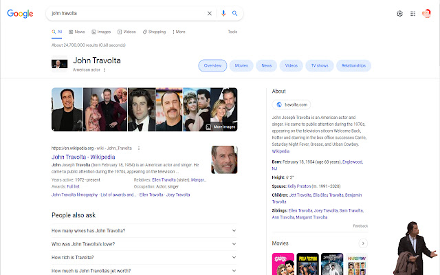 John Travolta Pulp Fiction Gif chrome extension