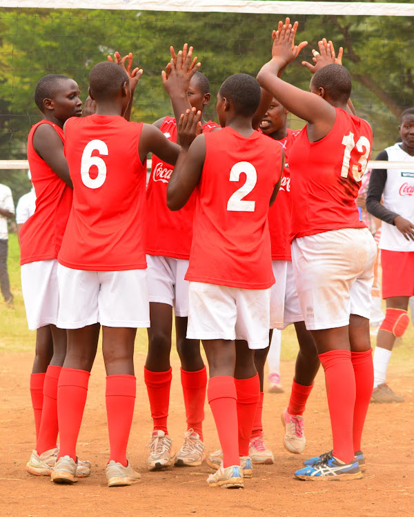 Cheptil players react during their KSSSA games against Soweto at Kisumu Polytechnic on July 30,2019.