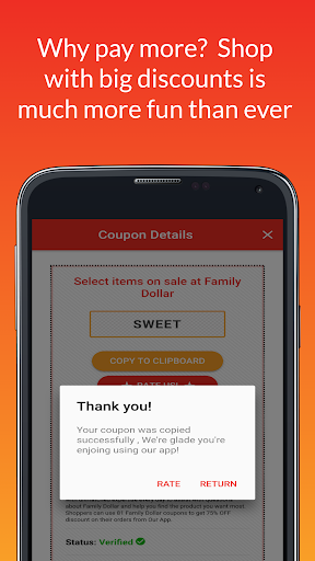 Screenshot Coupons for Family Dollar Code