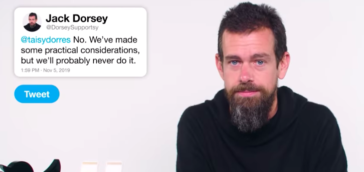 An edit button for Twitter? Nope. It is never happening, says CEO Jack Dorsey.