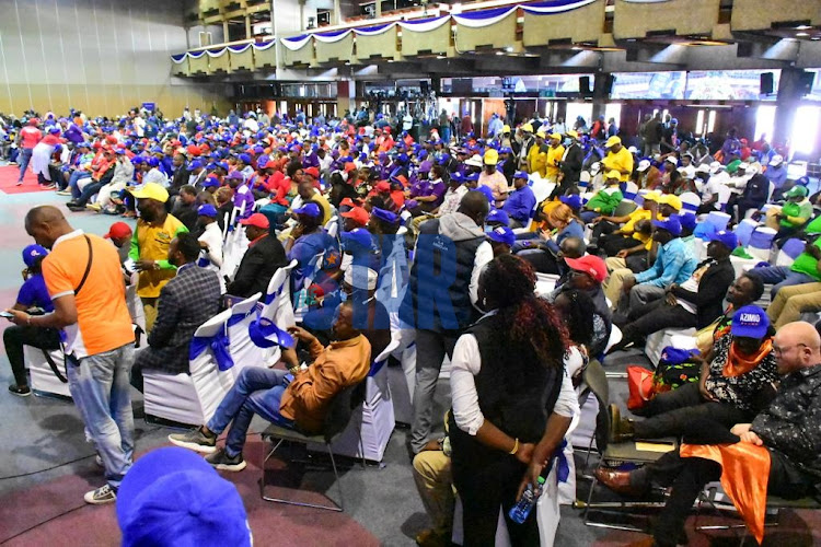 Azimio delegates during the National Delegates Conference at KICC March 12, 2022.