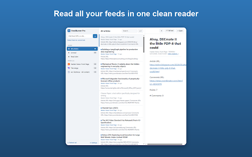 FeedBurner Pro — RSS & News Reader screenshot 1