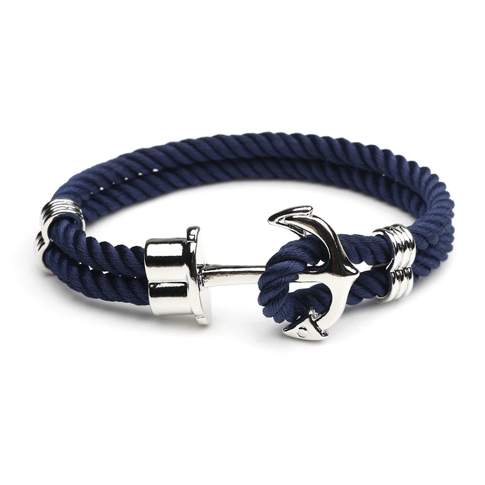 Bracelet ancre de bateau marine fait main pour couples, accessoire de main homme, cadeau nautique élégant et durable.