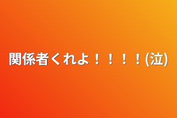 関係者くれよ！！！！(泣)