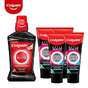 [Hb Gift] Combo Nước Súc Miệng Colgate Trắng Răng Optic White + Bộ 4 Kem Đánh Răng Colgate Optic White O2 20G/ Tuýp