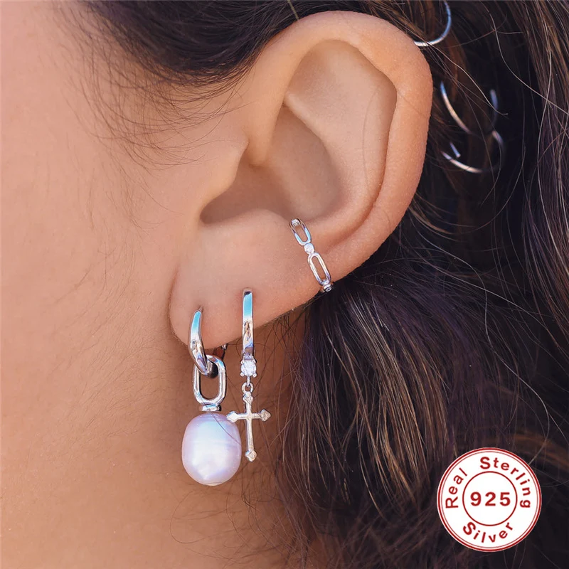 Title 7, Brincos Earclip de Diamante em Prata Esterlina ...