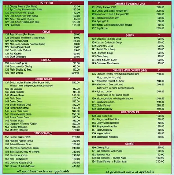 Nathu's menu 