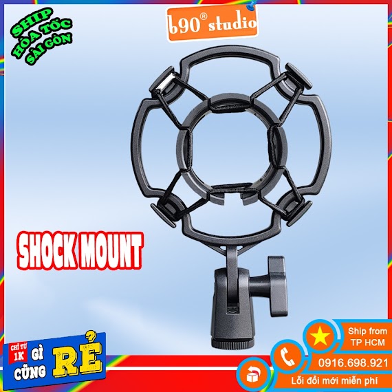 Shockmount Cho Micro Mic Thu Âm, Mic Live Stream Đầu Ren 3/8 Giá Ôm Mic