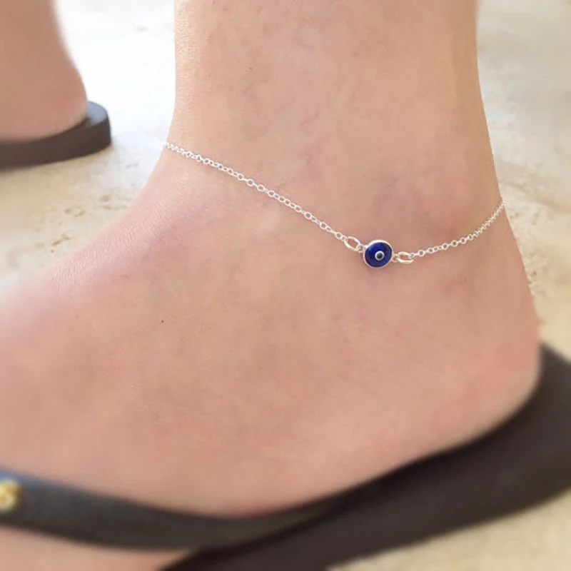 Title 4, Anklet simple en alliage plaqué œil maléfique p...