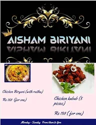 Aisham Biriyani menu 1