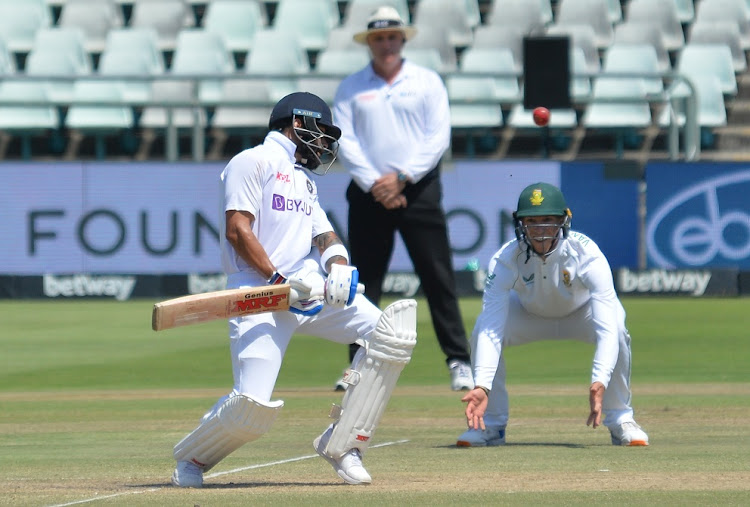 India captain Virat Kohli evades a bouncer on day three of the third Test against SA at Newlands in Cape Town on January 13 2022.