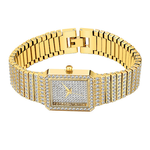 Title 4, Womens watch with a square gypsophila subdial,...