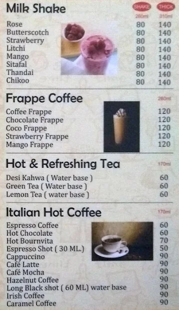 Shambhu's Coffee Bar menu 