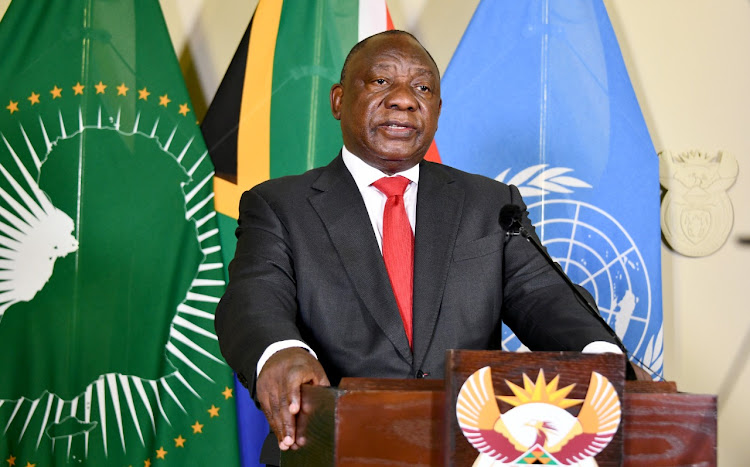 President Cyril Ramaphosa addresses the first day of the general debate of the 75th session of the United Nations General Assembly on Tuesday.