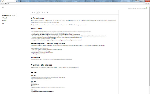 Notedown.io BETA chrome extension