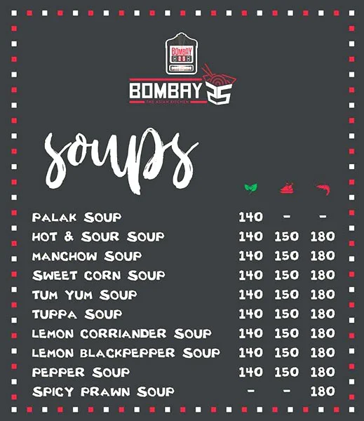 Mombay 25 menu 