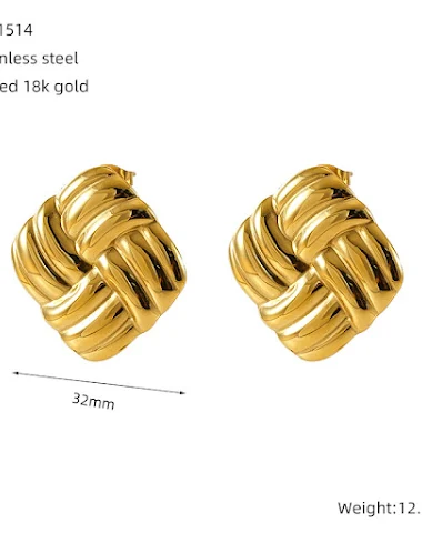 18K vergulde roestvrijstalen oorbel - 3