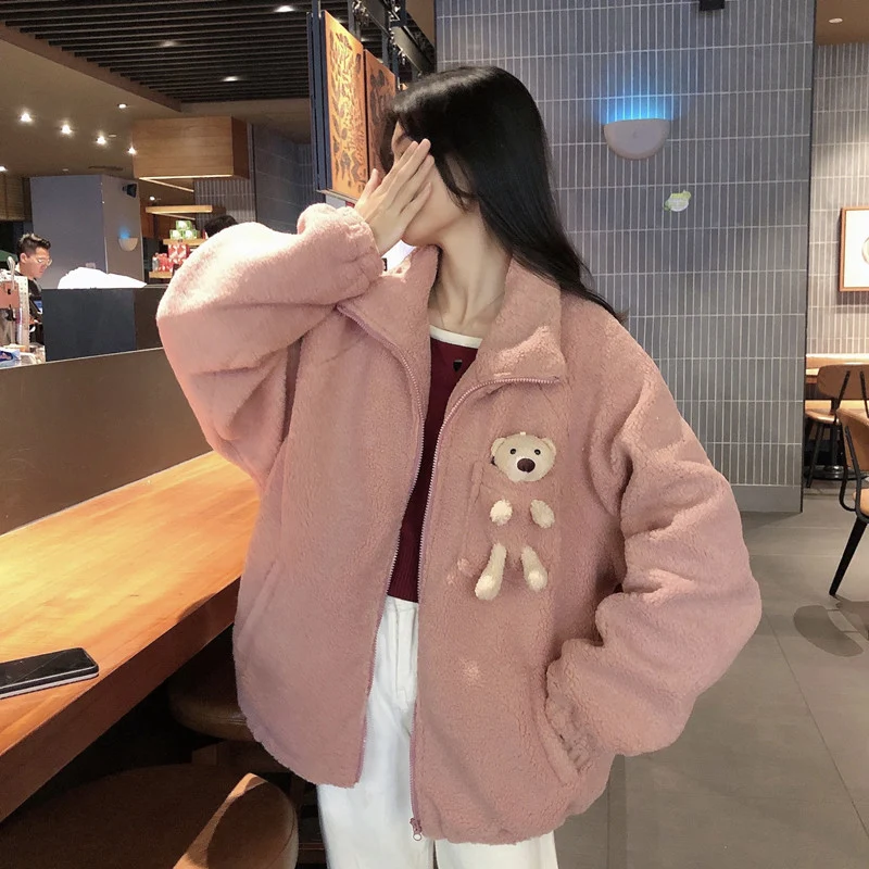 Sudadera gruesa de terciopelo y pelo de cordero para mujer, cálida y cómoda. Ideal para invierno, ofrece abrigo y suavidad excepcionales.