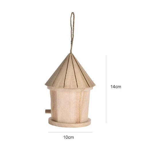 Wooden Bird Nest Hanging Bird House Home Natural Wooden Bird Cage Resting Place Wall-Mounted Outdoor Birdhouse Wooden Bo