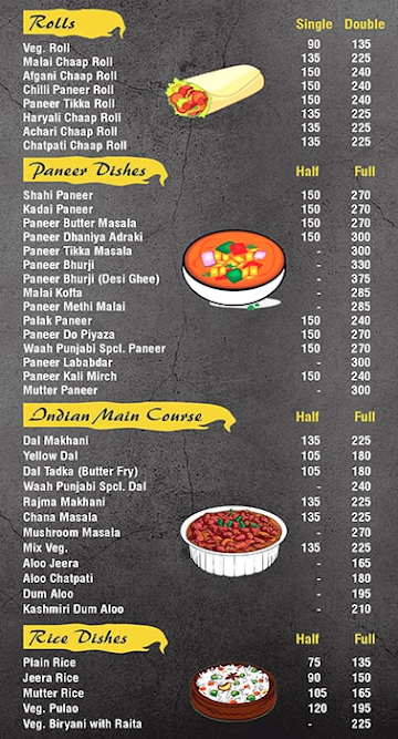 Waah Punjabi menu 