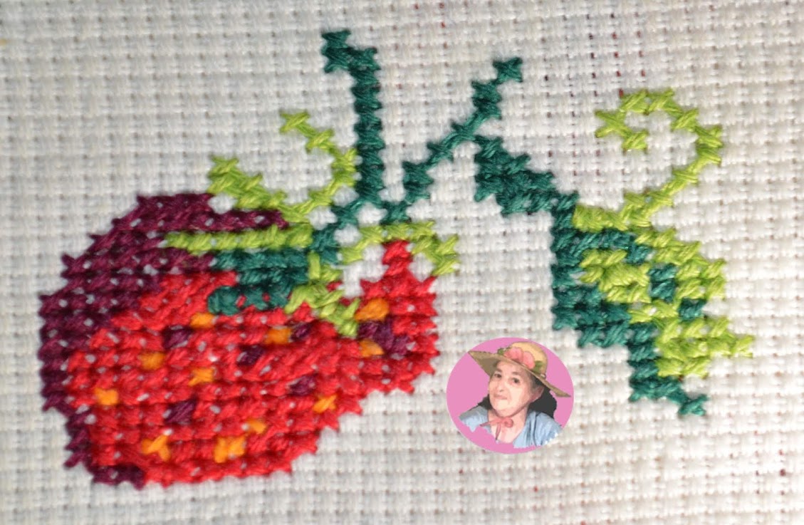 Strawberry in cross stitch 