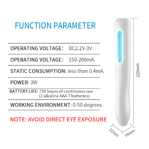 Title 4, UV hand disinfection stick for instant germ rem...