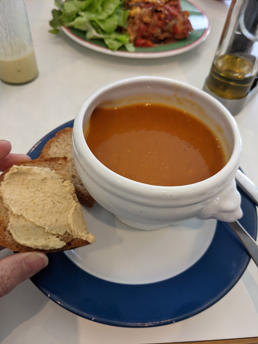 gf soup w/gf toast & hummus