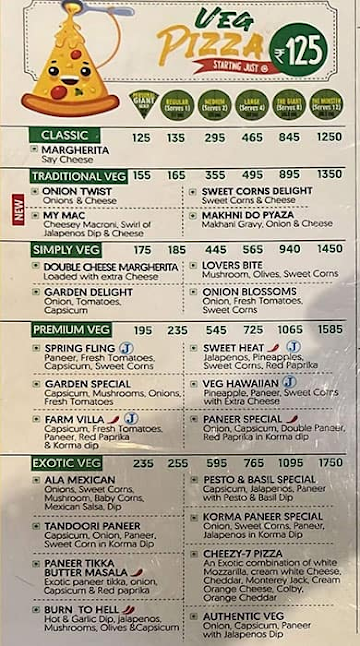 La Pino'z Pizza menu 