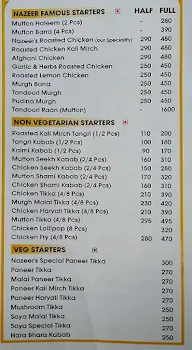 Nazeer Delicacies menu 2