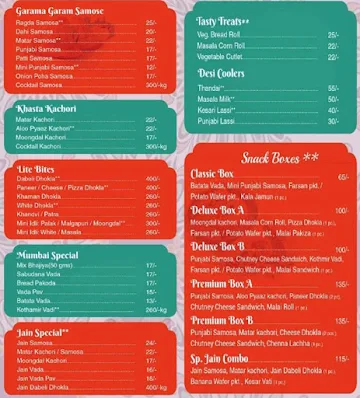 Brijwasi Sweets menu 