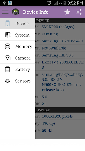 Device Hardware System Info.