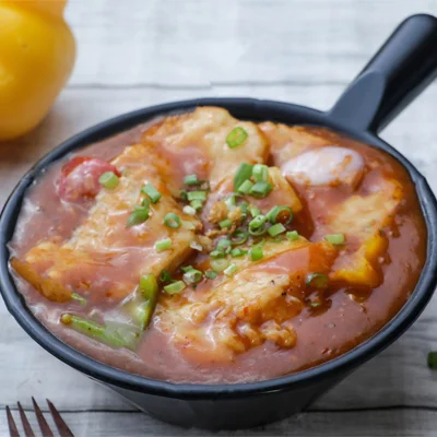 Pan Fried Fish In Schezwan Sauce