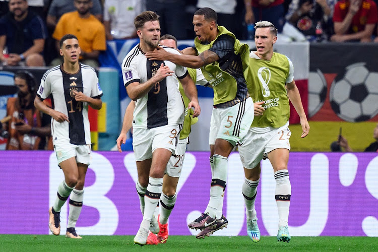 Niclas Füllkrug of Germany celebrates after scoring in the World Cup Group E match against Spain at Al Bayt Stadium on November 27 2022.